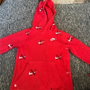 Nike Red Pullover Hoodie with Swoosh Tag